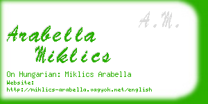 arabella miklics business card